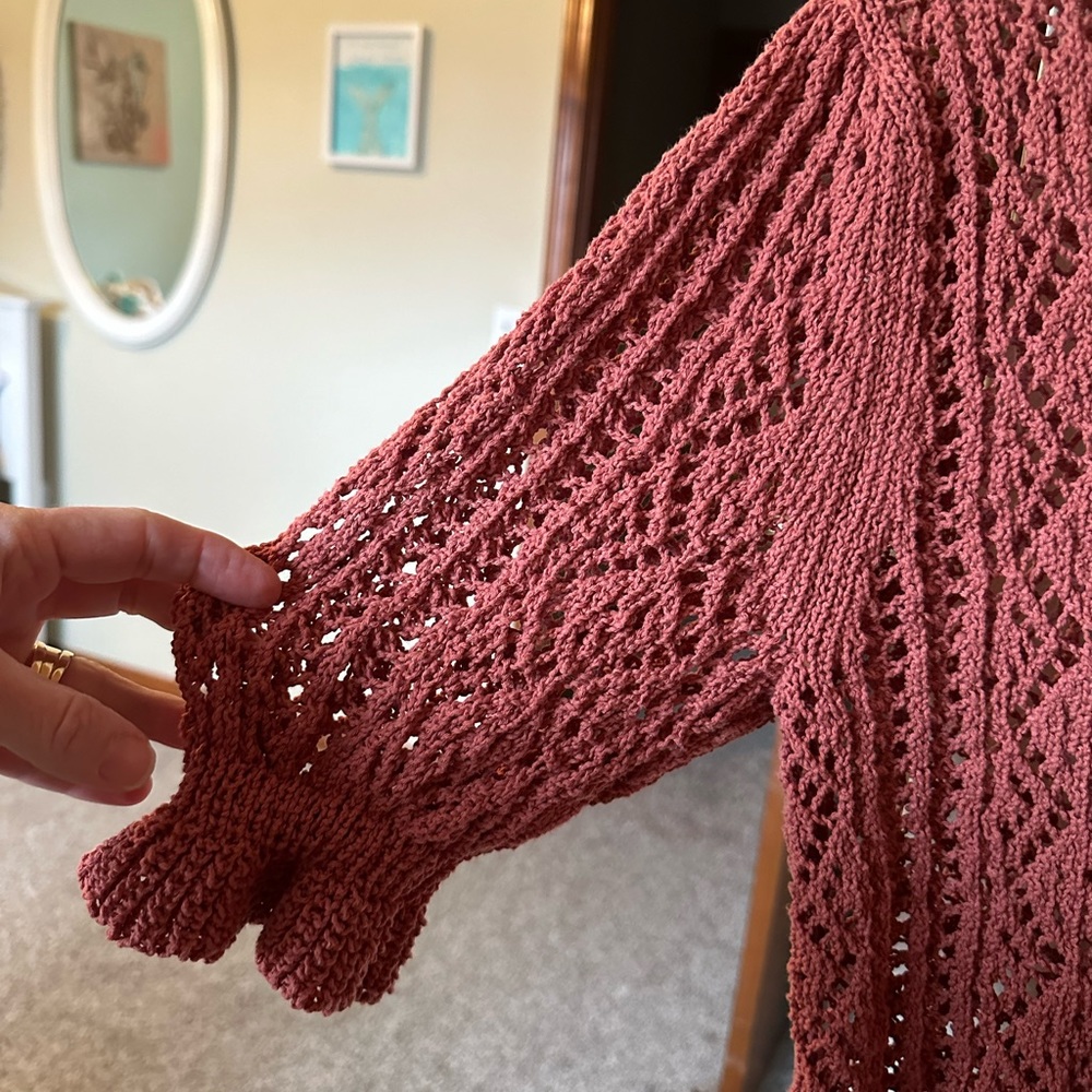 ANA SZ M rust button sweater/cardigan - Picture 3 of 4